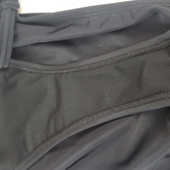 Black high cut adjustable ruched sides, removable cups swim suit Size Large NWOT - Picture 11 of 11